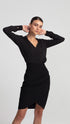 V- Neck Black Lily Shirt